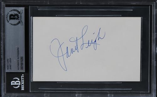 Janet Leigh Psycho Ridge Signed 3x5 Index Card Autographed BAS Slabbed 2