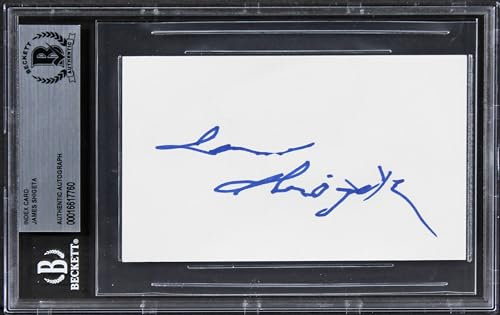 James Shigeta Die Hard Authentic Signed 3x5 Index Card Autographed BAS Slabbed 1