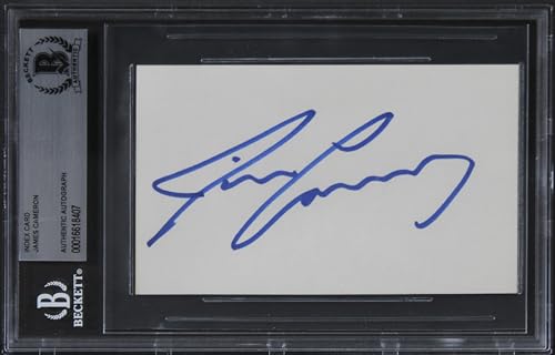 James Cameron Titanic Authentic Signed 3x5 Index Card Autographed BAS Slabbed 3