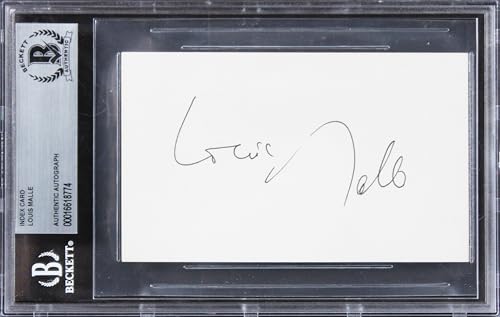 Louis Malle Goodbye, Children Authentic Signed 3x5 Index Card BAS Slabbed 4