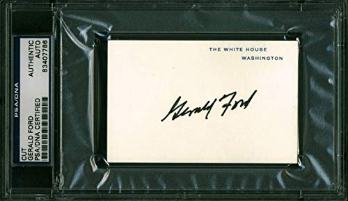 Gerald Ford Authentic Signed 2.5x4 White House Card Autographed PSA/DNA Slabbed