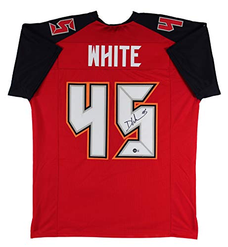 Devin White Authentic Signed Red Pro Style Jersey w/ Black Shoulder BAS Witness
