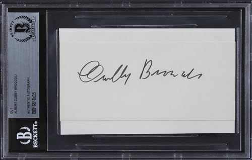 Albert Cubby Broccoli Dr. No Authentic Signed 2.25x5 Cut Signature BAS Slabbed