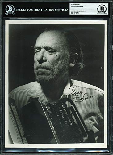 Charles Bukowski Authentic Signed 8x10 Black & White Photo BAS Slabbed
