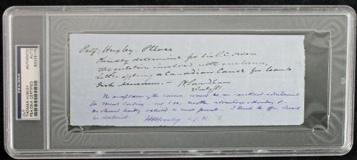 Thomas Huxley Authentic Signed 3.5X8.25 Cut Autographed PSA/DNA Slabbed