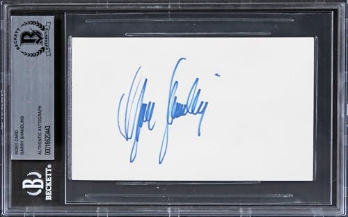 Garry Shandling The Larry Sanders Show Signed 3x5 Index Card BAS Slabbed