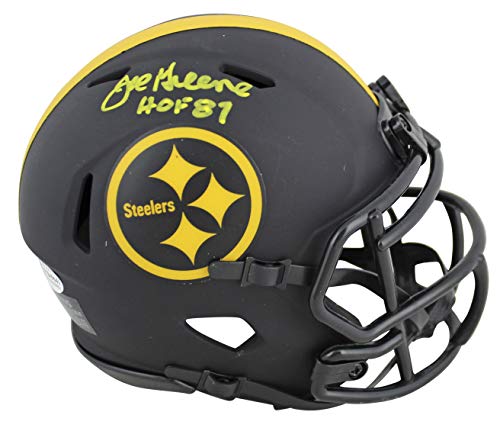 Steelers Joe Greene "HOF 87" Signed Eclipse Speed Mini Helmet BAS Witnessed