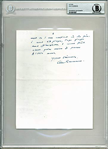 Alec Guinness Star Wars Authentic Signed 6.25x8 Handwritten Letter BAS Slabbed