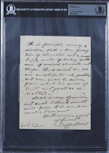 Jefferson Davis Authentic Signed 5.75x7.25 1853 Handwritten Letter BAS Slabbed