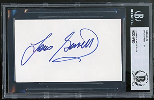 Louis Gossett Jr. Roots Authentic Signed 3x5 Index Card Autographed BAS Slabbed
