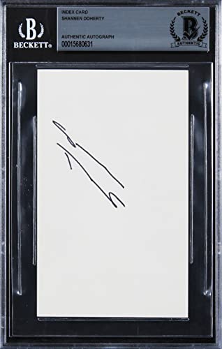 Shannen Doherty Beverly Hills 90210 Authentic Signed 3x5 Index Card BAS Slabbed