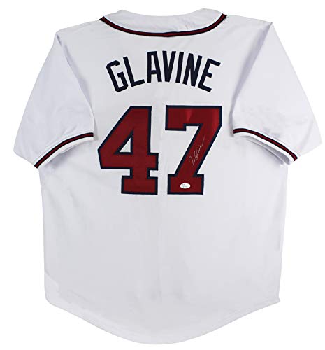Tom Glavine Authentic Signed White Pro Style Jersey Autographed JSA Witness