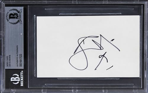 David Bowie Singer Authentic Signed 3x5 Index Card Autographed BAS Slabbed