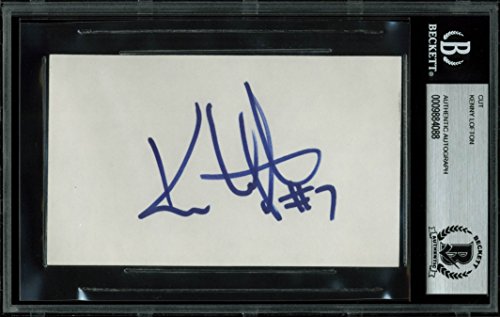 Indians Kenny Lofton Authentic Signed 3x5 Index Card Autographed BAS Slabbed