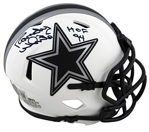 Cowboys Randy White "HOF 94" Authentic Signed Lunar Speed Mini Helmet BAS Wit