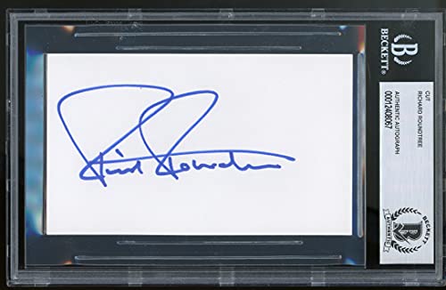 Richard Roundtree Shaft Authentic Signed 3x5 Cut Signature Autographed BAS Slab