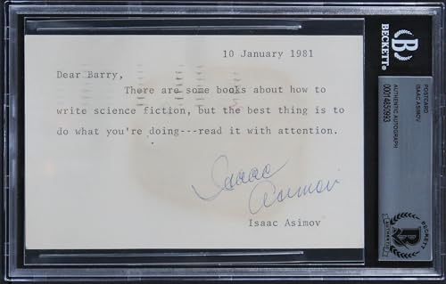 Isaac Asimov The Bicentennial Man Signed 3.5x5.5 1981 Postcard BAS Slabbed