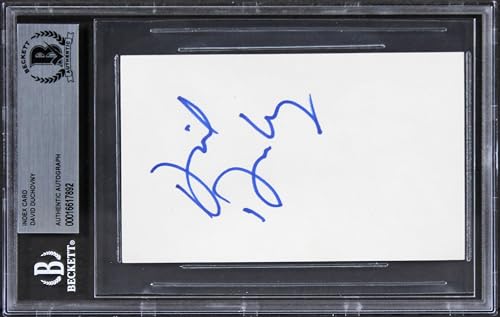 David Duchovny The X-Files Authentic Signed 3x5 Index Card BAS Slabbed 2