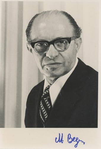 Menachem Begin Former Prime Minister of Israel Signed 3.5x5 Photo BAS #BK43258