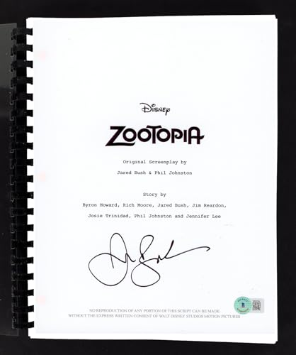 Jared Bush Zootopia Authentic Signed Movie Script Autographed BAS #BK02184