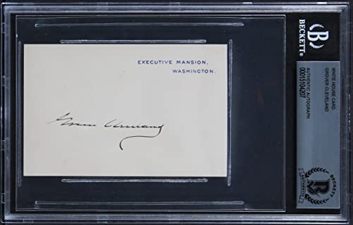Grover Cleveland Authentic Signed 2.65x4.25 White House Card BAS Slabbed