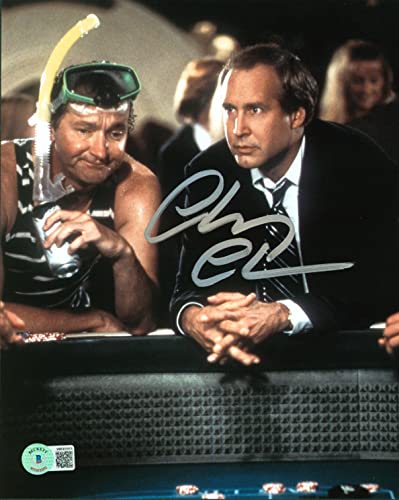 Chevy Chase Vegas Vacation Signed 8x10 Vertical Photo w/ Randy Quaid BAS Witness