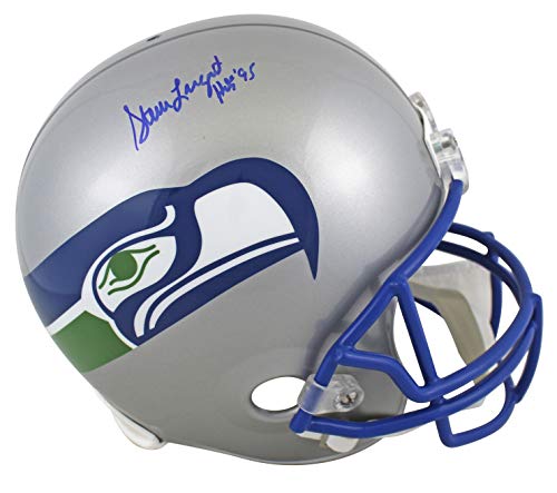Seahawks Steve Largent "HOF 95" Signed 83-01 Throwback Full Size Rep Helmet BAS