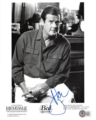 Roger Moore Bed & Breakfast Authentic Signed 8x10 Photo Autographed BAS #BK03862