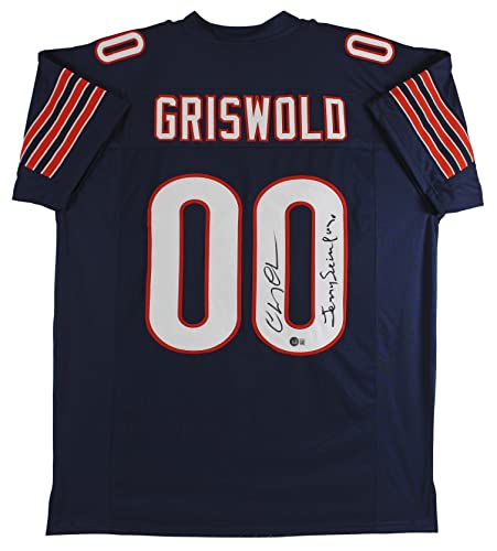Chevy Chase Christmas Vacation "Jerry Seinfeld" Signed Navy Griswold Jersey BAS