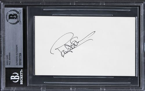 Paul Newman The Hustler Authentic Signed 3x5 Index Card BAS Slabbed 1
