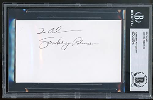 Smokey Robinson Authentic Signed 3x5 Index Card Autographed BAS Slabbed