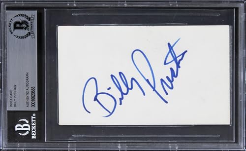 Billy Preston Musician Authentic Signed 3x5 Index Card Autographed BAS Slabbed