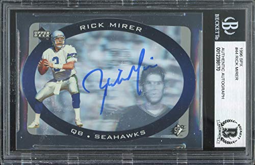 Seahawks Rick Mirer Authentic Signed 1996 SPX #44 Card Autographed BAS Slabbed