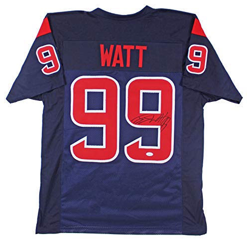 J.J. Watt Authentic Signed Navy Blue Color Rush Pro Style Jersey JSA Witness
