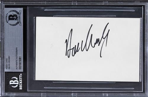 David Crosby The Birds Authentic Signed Index Card Autographed BAS Slabbed