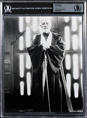 Alec Guinness Star Wars Authentic Signed 8x10 B&W Photo Auto 10! BAS Slabbed