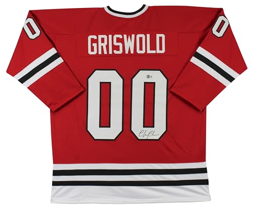 Chevy Chase Christmas Vacation Authentic Signed Red Santa Clark Jersey BAS Wit 2