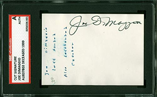 Yankees Joe DiMaggio Authentic Signed 2.5x3.5 Cut Signature SGC Authentic