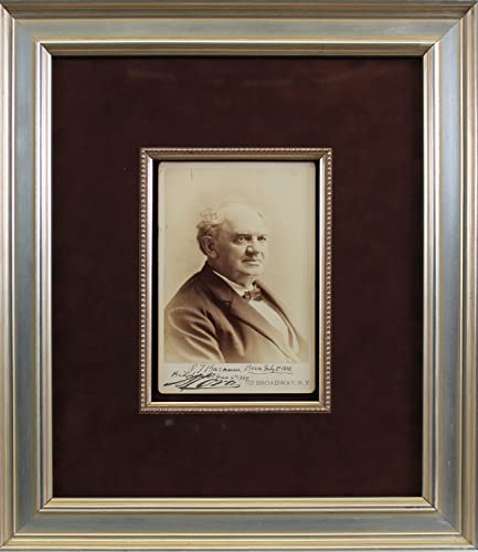 P.T. Barnum Authentic Signed Framed 4.25x6.5 1888 Cabinet Photo BAS #AB14177