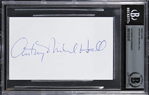 Anthony Michael Hall The Breakfast Club Authentic Signed 3x5 Index Card BAS Slab