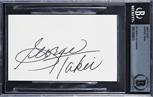 George Takei Star Trek: The Original Series Signed 3x5 Index Card BAS Slabbed