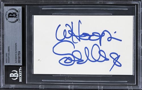 Whoopi Goldberg The View Authentic Signed 3x5 Index Card BAS Slabbed