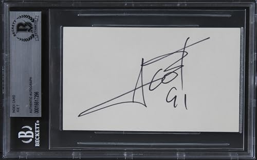 Ice T Law & Order SVU "91" Authentic Signed 3x5 Index Card BAS Slabbed