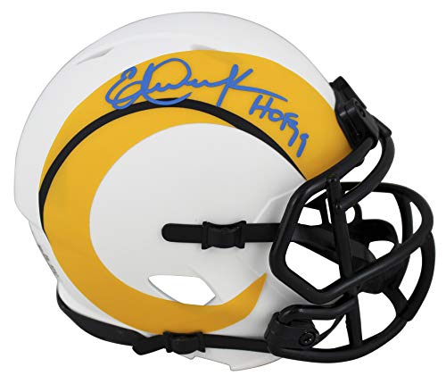 Rams Eric Dickerson HOF 99 Authentic Signed Lunar Speed Mini Helmet BAS Witness