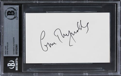 Gene Reynolds MASH Authentic Signed 3x5 Index Card Autographed BAS Slabbed 2