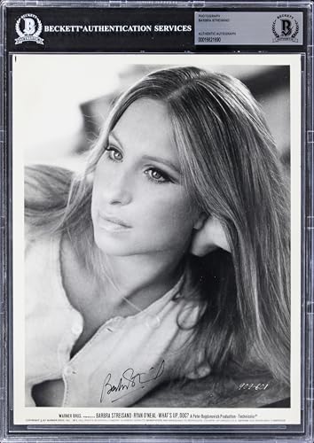 Barbra Streisand What's Up, Doc? Authentic Signed 8x10 Promp Photo BAS Slabbed