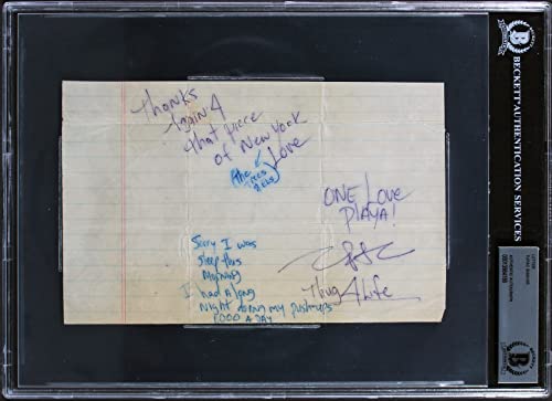Tupac Shakur Authentic Signed 5.75x8.75 Handwritten Letter BAS Slabbed