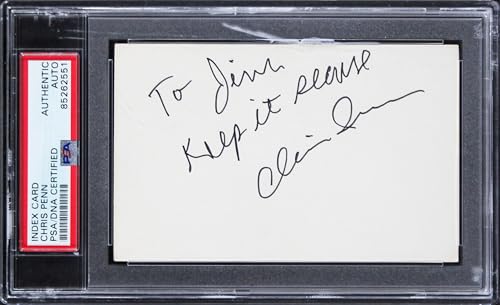Chris Penn Footloose Authentic Signed 3x5 Index Card PSA/DNA Slabbed