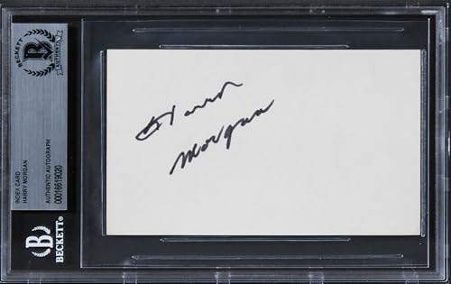 Harry Morgan MASH Authentic Signed 3x5 Index Card Autographed BAS Slabbed