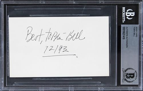 Tobin Bell Saw "Best 12/93" Signed 3x5 Index Card Autographed BAS Slabbed